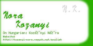 nora kozanyi business card